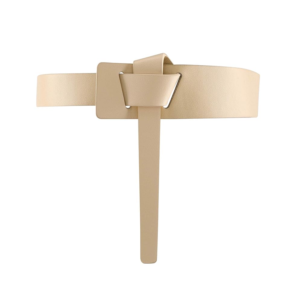 新品ARGUE LONG LETHER BELTベルト beige（nume） Elegant and trendy genuine leather belt, cream white color